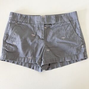 J. Crew Twill Chino Shorts Womens 8 City Fit Gray Dragonfly Classic Cotton